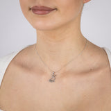 Sterling Silver Rhodium Plated Cubic Zirconia Dog Pendant