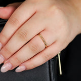 Sterling Silver Gold Plated Beaded Bar Ring