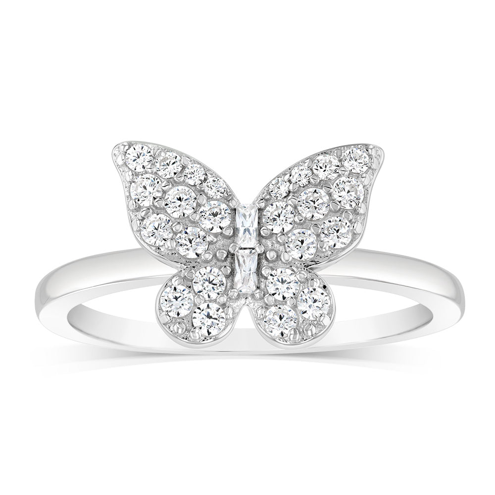 Pavé Butterfly Diamond Petite Necklace - White Gold - One Size - Foto 4