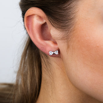 Sterling Silver Rhodium Plated Heart Shaped White Cubic Zirconia Ring