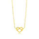 Sterling Silver Gold Plated Angel Wings Heart Pendant On 42+3cm Chain