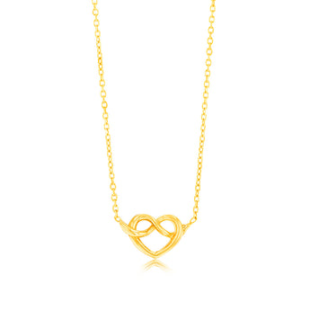 Sterling Silver Gold Plated Angel Wings Heart Pendant On 42+3cm Chain