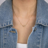 Sterling Silver Gold Plated Angel Wings Heart Pendant On 42+3cm Chain