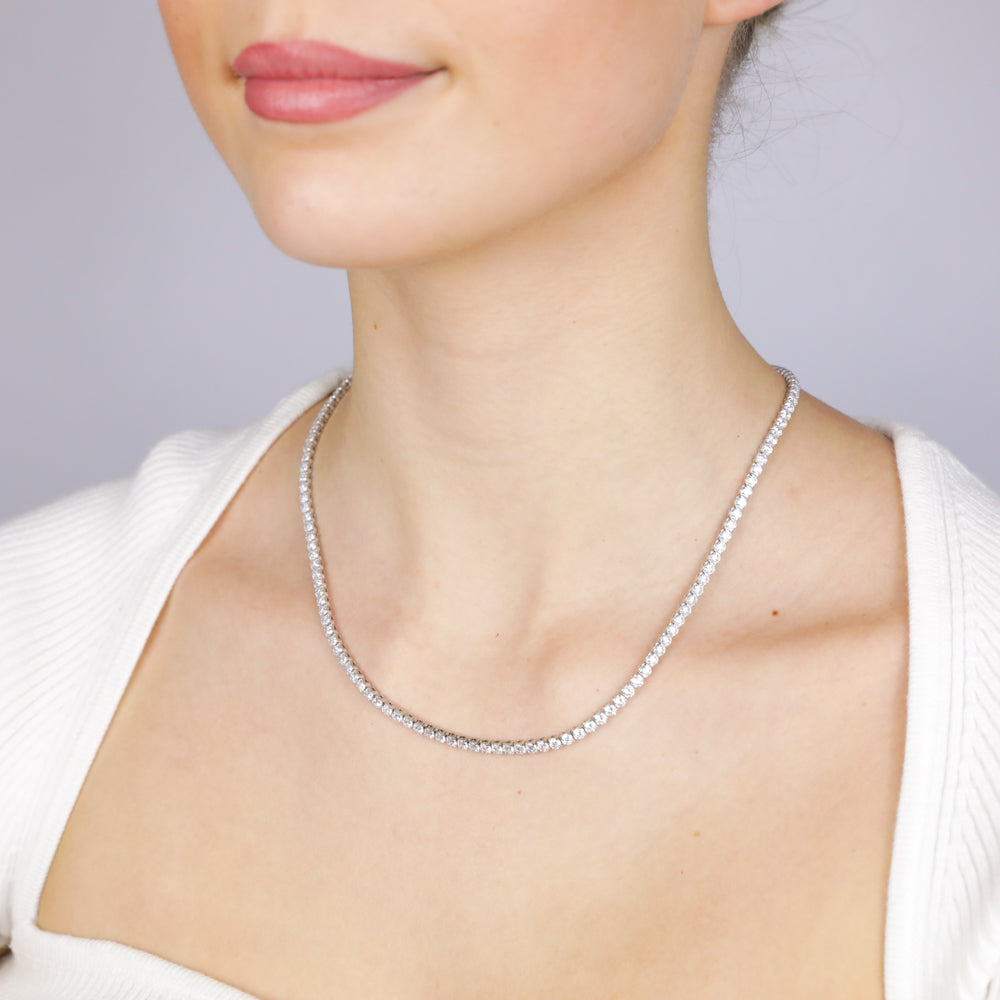 Sterling Silver Rhodium Plated 3mm Cubic Zirconia 45cm Chain Shiels sterling-silver-rhodium-plated-3mm-cubic-zirconia-45cm-chain-shiels