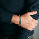 Sterling Silver Tiger Eye 200 Gauge Link 23cm Bracelet