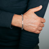 Sterling Silver Four Sides 500 Gauge Box 20cm Bracelet