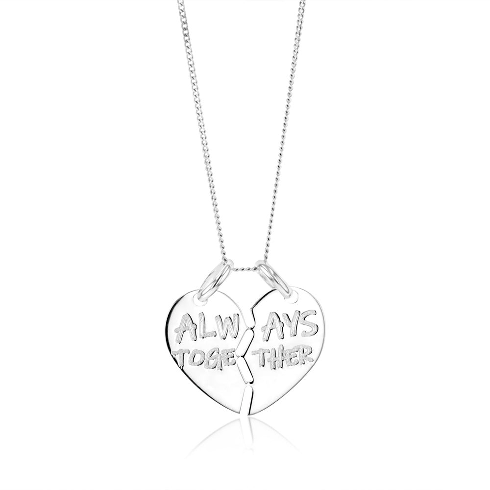 Splt Heart Sterling Silver Always Together Split Heart Pendant– Shiels Jewellers