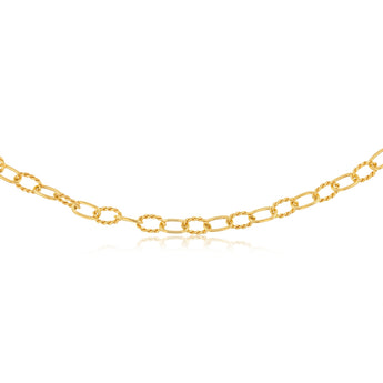 Sterling Silver Gold Plated Fancy Chunky Paperclip 45cm Chain