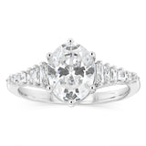 Sterling Silver Rhodium Plated White Cubic Zirconia Fancy Ring