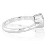 Sterling Silver Bezel Set Round White Cubic Zirconia Ring