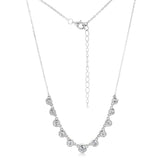 Sterling Silver Bezel Set Cubic Zirconia Charm Fancy 40+5cm Chain