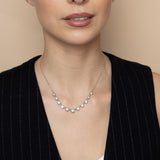 Sterling Silver Bezel Set Cubic Zirconia Charm Fancy 40+5cm Chain