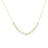 Sterling Silver Gold Plated Bezel Set White Cubic Zirconia Charm 40+5cm Chain