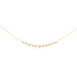 Sterling Silver Gold Plated Bezel Set White Cubic Zirconia Charm 40+5cm Chain