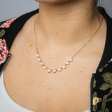 Sterling Silver Gold Plated Bezel Set White Cubic Zirconia Charm 40+5cm Chain