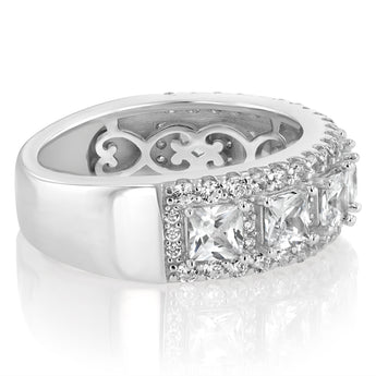 Sterling Silver White Cubic Zirconia Fancy Ring