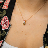 Sterling Silver Gold Plated Multicolour Cubic Zirconia Ring Pendant On Chain