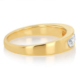 Sterling Silver Gold Plated White Cubic Zirconia Channel Ring