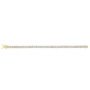 Sterling Silver Gold Plated 5mm Cubic Zirconia Tennis 19cm Bracelet