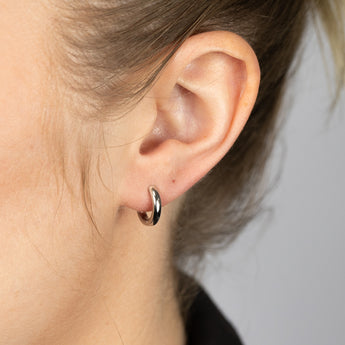 Sterling Silver Plain Huggie Earrings