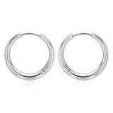 Sterling Silver Plain Huggie Earrings