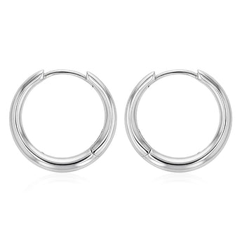 Sterling Silver Plain Huggie Earrings