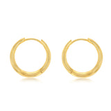 Gold Plated Sterling Silver Plain Huggie Earrings