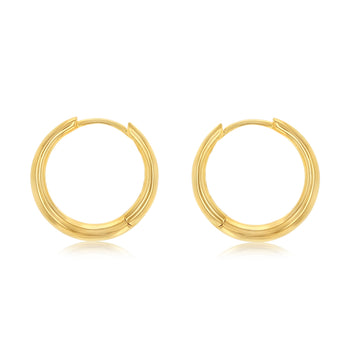 Gold Plated Sterling Silver Plain Huggie Earrings