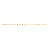 Gold Plated Sterling Silver Trace Link Ball Charm Bracelet