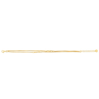 Gold Plated Sterling Silver Two Strand Bar Chain Bracelet