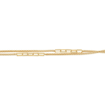 Gold Plated Sterling Silver Two Strand Bar Chain Bracelet
