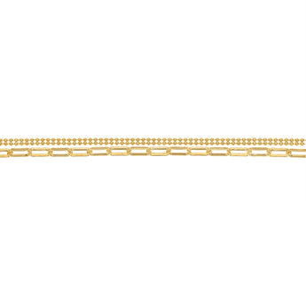 Gold Plated Sterling Silver Layered Link Chain Necklace
