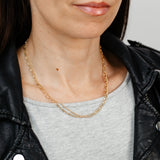 Gold Plated Sterling Silver Layered Link Chain Necklace
