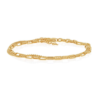 Gold Plated Sterling Silver Double Strand Paperclip Bracelet
