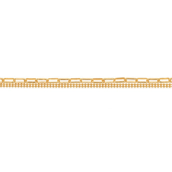 Gold Plated Sterling Silver Double Strand Paperclip Bracelet