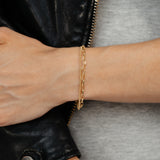 Gold Plated Sterling Silver Double Strand Paperclip Bracelet