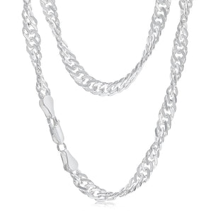 Sterling Silver 46cm Singapore Chain