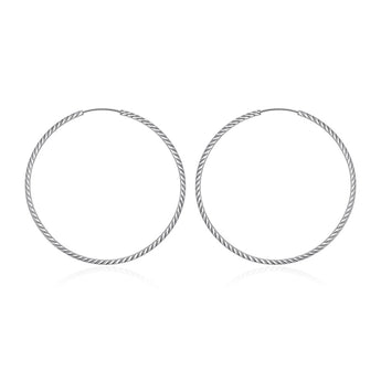 Sterling Silver Plain Hoop Earrings