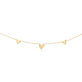 Gold Plated Sterling Silver Hearts Necklace