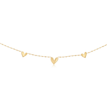 Gold Plated Sterling Silver Hearts Necklace