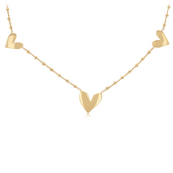 Gold Plated Sterling Silver Hearts Necklace