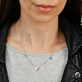 Gold Plated Sterling Silver Hearts Necklace