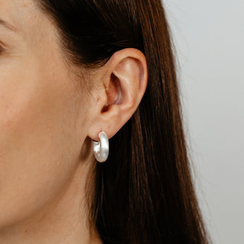 Sterling Silver Tube Hoop Earrings