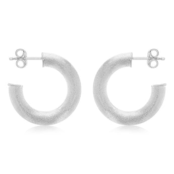 Sterling Silver Tube Hoop Earrings