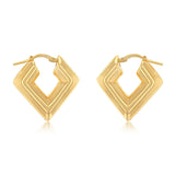 Gold Plated Sterling Silver Square Hoop Earrings