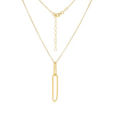 Gold Plated Sterling Silver Paperclip Link Pendant Necklace
