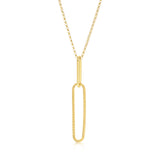 Gold Plated Sterling Silver Paperclip Link Pendant Necklace
