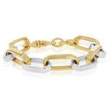Two Tone Sterling Silver Paperclip Link Bracelet