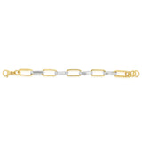 Two Tone Sterling Silver Paperclip Link Bracelet