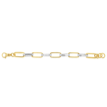 Two Tone Sterling Silver Paperclip Link Bracelet